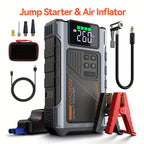 4000A Portable Wireless Car Air Compressor Jump Starter with Air Compressor, Battery Jump Starter Portable Peak, Car Battery Charger Portable For12V(8.0LGas/1.72gal Diesel) Start The Car Quickly, USB Input/output, LED Emergen