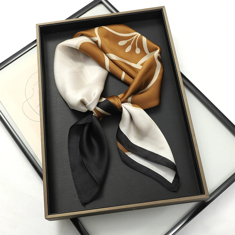 2025 New Fashion 70X70cmPrinted Women's Scarf Pashmina Silk Scarf Square Shawl Decorative Headband Neck Luxury Design Bandana