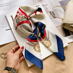 2025 New Fashion 70X70cmPrinted Women's Scarf Pashmina Silk Scarf Square Shawl Decorative Headband Neck Luxury Design Bandana