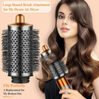Large Round Volumizing Brush for Dyson Airwrap Attachments, Nickel/Copper, Bigger Oval Volumizer for Fluffy Styling