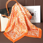Bohemian Style Print Luxury Brand Silk Square Scarf Women Satin Shawls Neckerchief Wrap Scarves Bandana Hair Hjiab Floral