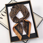 Bohemian Style Print Luxury Brand Silk Square Scarf Women Satin Shawls Neckerchief Wrap Scarves Bandana Hair Hjiab Floral