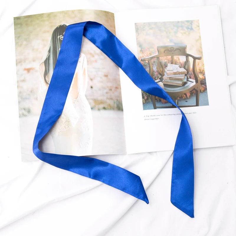 30 Colors Women Narrow Long Scarf 100x4cm Solid Color Chiffon Red Tie Black Bag Ribbon Headband Choker Streamer Lady Accessories