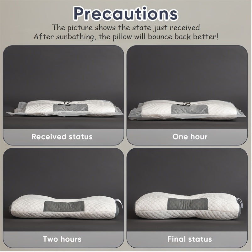 [2 Neck Massage Pillows] 2 Soft Woven Neck Massage Couple Pillows - Buy 1 Get 1 Free, Adjustable Ergonomic Orthotic Profile Support, High Quality Pillow Core, Detachable Pillowcase For Sleeping Comfort