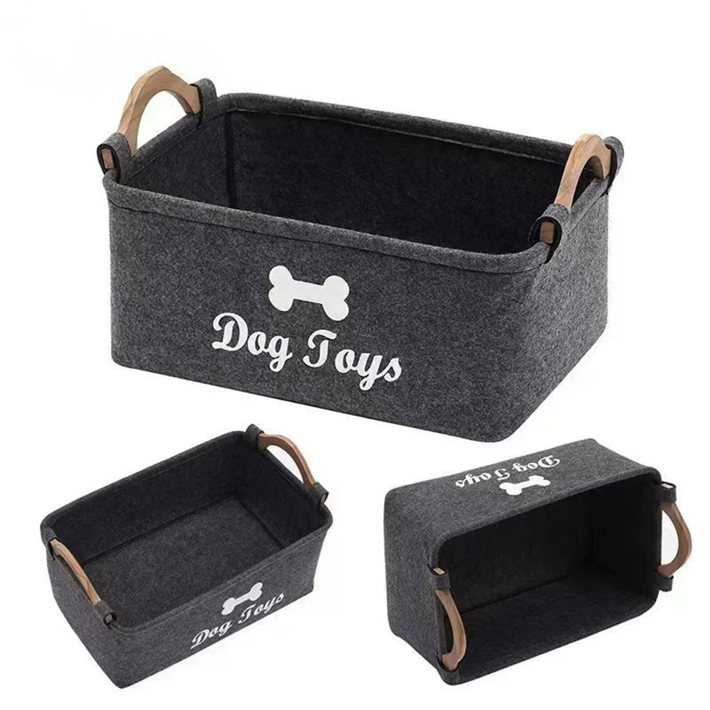 Pet Toy Box Felt Cat and Dog Toy Box Personalized Toy Organizer Box Toy Storage Box Clothes Storage Box Collar Storage
