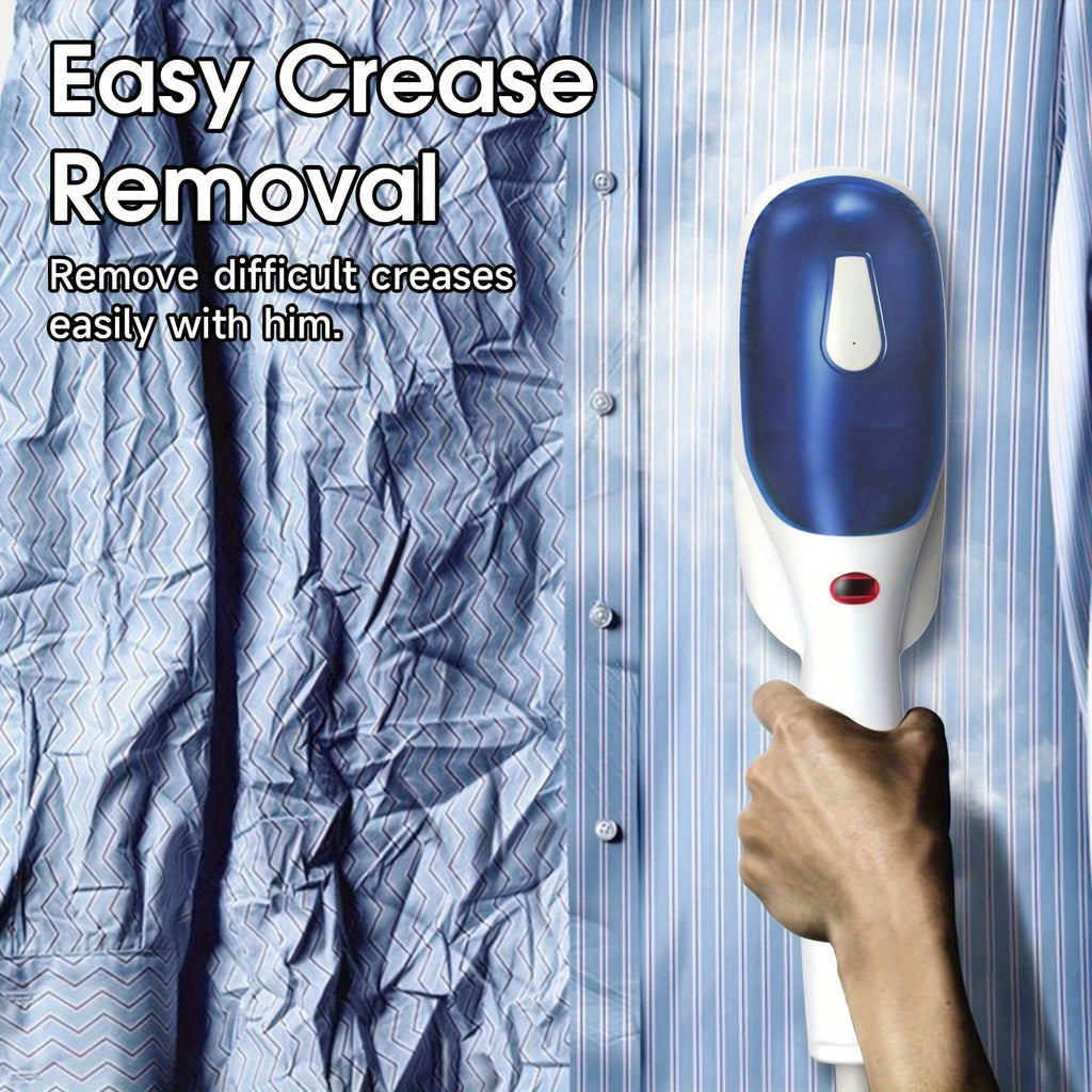 [1pc Handheld Steamer Iron] 1pc Handheld Steamer Iron - Powerful Steam, Compact & Portable, Wrinkle Removal for Clothes, Ideal for Home, Office, Travel, US Plug, 110-130V, White & Blue, Garment Care, Modern, Durable, Ironing