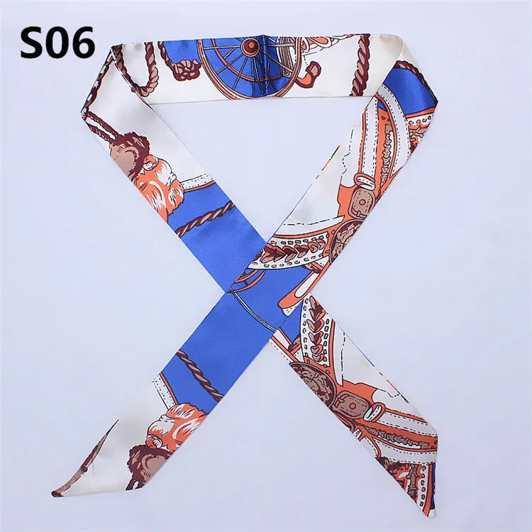 47 Colors Brand Bandana Small Silk Bag Scarf Women Head Hijab Scarf Long Skinny Scarves For Ladies Fashion Headband