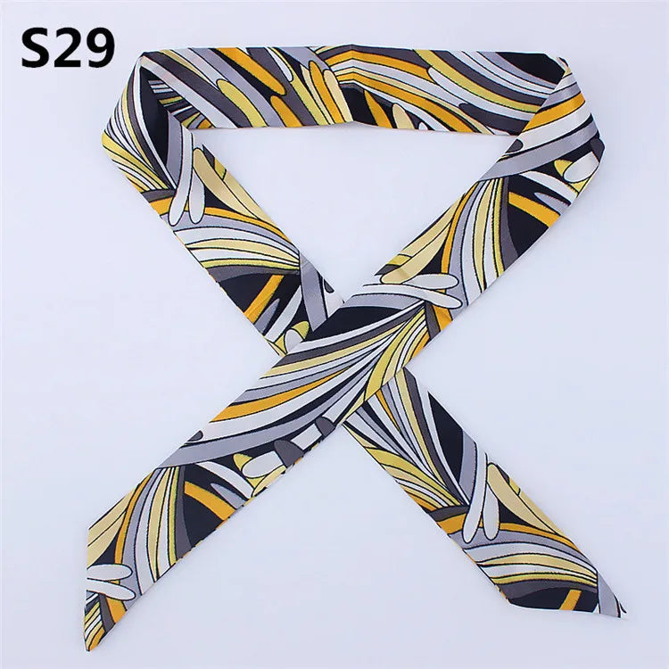 47 Colors Brand Bandana Small Silk Bag Scarf Women Head Hijab Scarf Long Skinny Scarves For Ladies Fashion Headband