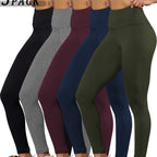 5 Pack Super Soft Leggings for Women, High Waisted Tummy Control No See Through Workout Yoga Running Pants Leggings