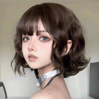 Black Short Curly Hair Wig for Women High Quality Synthetic Natural Big Wave Fashion Ladies Wig
