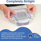 48pcs luxury food storage container set of high quality - sealed design, BPA free, easy to fasten lid, stackable microwave safe - including 24 containers, 24 lids, free labels, and kitchen storage marker pen