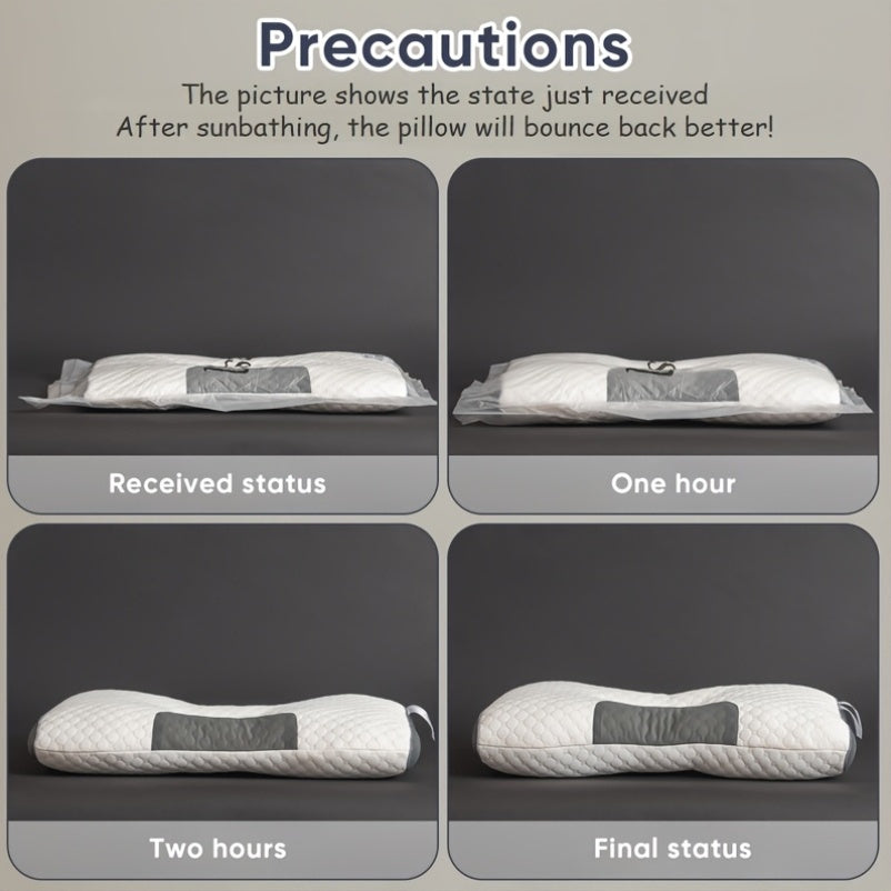 [2 Neck Massage Pillows] 2 Soft Woven Neck Massage Couple Pillows - Buy 1 Get 1 Free, Adjustable Ergonomic Orthotic Profile Support, High Quality Pillow Core, Detachable Pillowcase For Sleeping Comfort