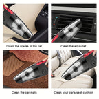 Car Vacuum Cleaner, Handheld Vacuum Cleaner With 4200PA Super Strong Suction, 1800mAh Large Capacity, Low Noise, With Five Matching Accessories For Car Interior Care, Home And Pet Cleaning, Car Accessories For Women Pink Girl