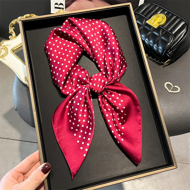 Bohemian Style Print Luxury Brand Silk Square Scarf Women Satin Shawls Neckerchief Wrap Scarves Bandana Hair Hjiab Floral