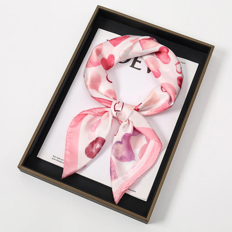 Bohemian Style Print Luxury Brand Silk Square Scarf Women Satin Shawls Neckerchief Wrap Scarves Bandana Hair Hjiab Floral