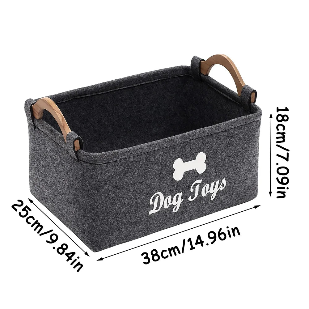 Pet Toy Box Felt Cat and Dog Toy Box Personalized Toy Organizer Box Toy Storage Box Clothes Storage Box Collar Storage