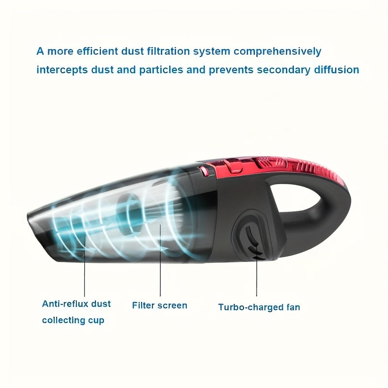 Car Vacuum Cleaner, Handheld Vacuum Cleaner With 4200PA Super Strong Suction, 1800mAh Large Capacity, Low Noise, With Five Matching Accessories For Car Interior Care, Home And Pet Cleaning, Car Accessories For Women Pink Girl