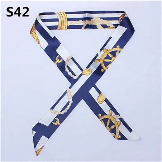 47 Colors Brand Bandana Small Silk Bag Scarf Women Head Hijab Scarf Long Skinny Scarves For Ladies Fashion Headband