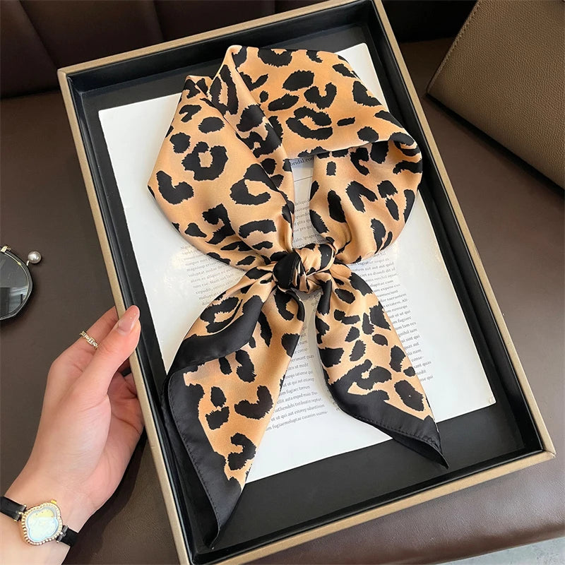 Bohemian Style Print Luxury Brand Silk Square Scarf Women Satin Shawls Neckerchief Wrap Scarves Bandana Hair Hjiab Floral