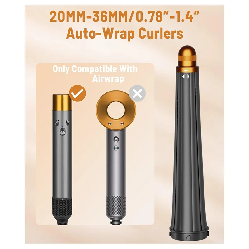 UNCL Conical Long Barrels Attachment For Dyson Airwrap HS01 HS05, 20MM-36MM Auto-Wrap Curling Iron For Curls And Waves
