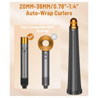 UNCL Conical Long Barrels Attachment For Dyson Airwrap HS01 HS05, 20MM-36MM Auto-Wrap Curling Iron For Curls And Waves