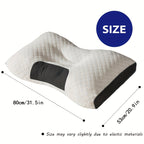 [2 Neck Massage Pillows] 2 Soft Woven Neck Massage Couple Pillows - Buy 1 Get 1 Free, Adjustable Ergonomic Orthotic Profile Support, High Quality Pillow Core, Detachable Pillowcase For Sleeping Comfort