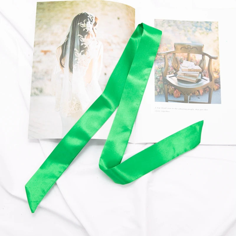 30 Colors Women Narrow Long Scarf 100x4cm Solid Color Chiffon Red Tie Black Bag Ribbon Headband Choker Streamer Lady Accessories