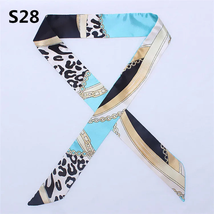 47 Colors Brand Bandana Small Silk Bag Scarf Women Head Hijab Scarf Long Skinny Scarves For Ladies Fashion Headband