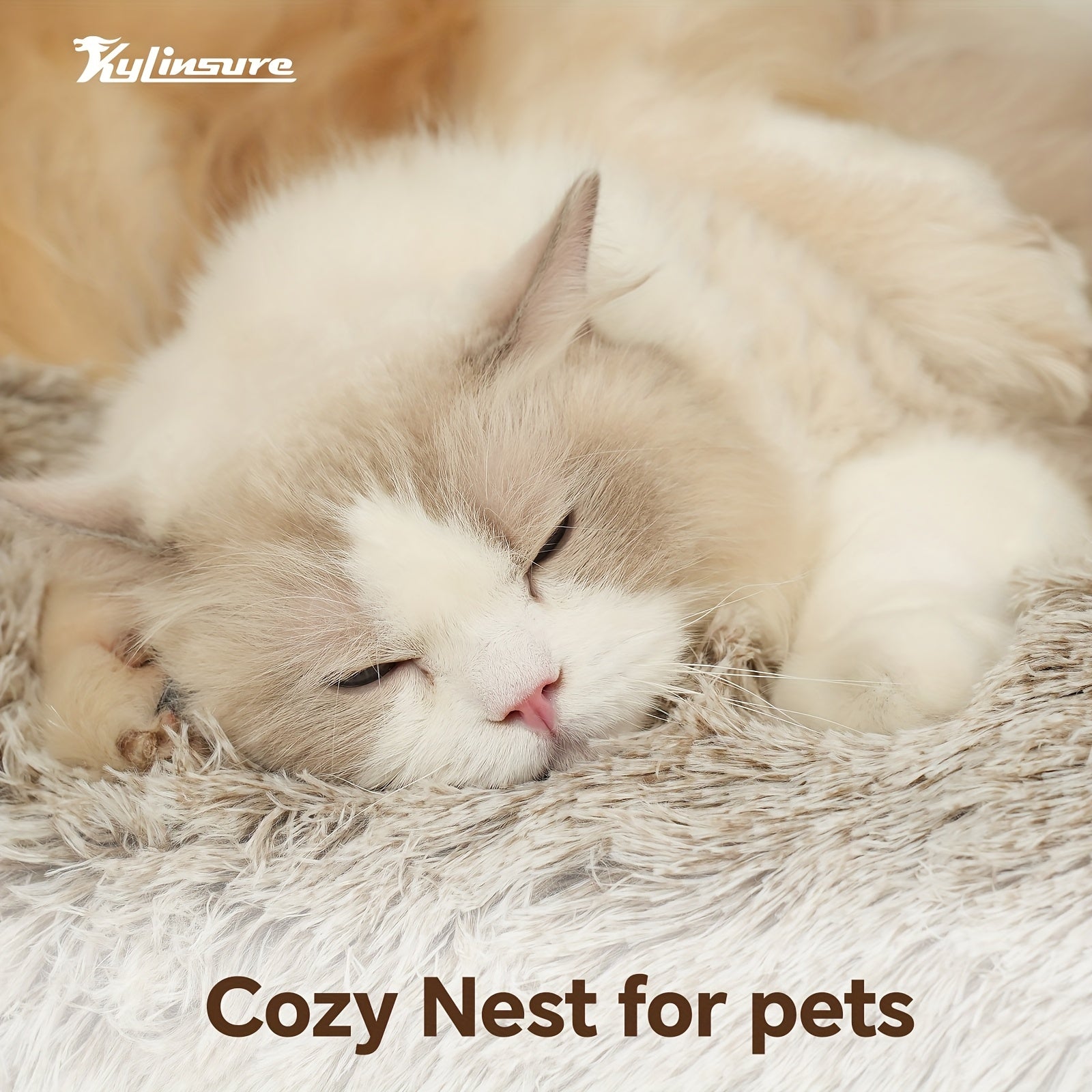 Cute Bear Paw Shaped Dog Bed And Cat Bed, Calm Donut Dog Bed, Warm And Comfortable Soft Dog Round Bed, Plush Dog And Cat Mattress Bed. Give Your Baby A Warm And Comfortable Mattress! with A Pet Scarf