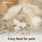 Cute Bear Paw Shaped Dog Bed And Cat Bed, Calm Donut Dog Bed, Warm And Comfortable Soft Dog Round Bed, Plush Dog And Cat Mattress Bed. Give Your Baby A Warm And Comfortable Mattress! with A Pet Scarf