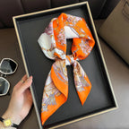 2025 New Fashion 70X70cmPrinted Women's Scarf Pashmina Silk Scarf Square Shawl Decorative Headband Neck Luxury Design Bandana