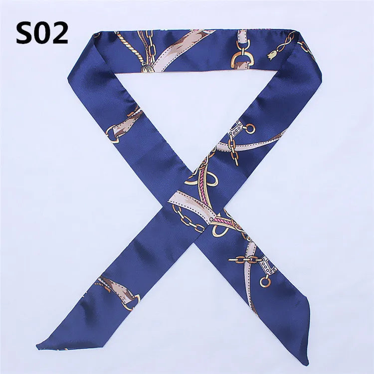 47 Colors Brand Bandana Small Silk Bag Scarf Women Head Hijab Scarf Long Skinny Scarves For Ladies Fashion Headband