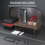 4000A Portable Wireless Car Air Compressor Jump Starter with Air Compressor, Battery Jump Starter Portable Peak, Car Battery Charger Portable For12V(8.0LGas/1.72gal Diesel) Start The Car Quickly, USB Input/output, LED Emergen