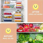 48pcs luxury food storage container set of high quality - sealed design, BPA free, easy to fasten lid, stackable microwave safe - including 24 containers, 24 lids, free labels, and kitchen storage marker pen