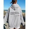 MANYLIYA Free Shipping Autumn Winter Letter Slogan Printed Hoodie Kangaroo Pocket Drawstring Printed Hoodie Couple Hoodie