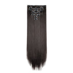 WIGSIN 24Inch 7pcs/set Synthetic 16Clips in Hair Extensions Long Straight Hairstyle Blonde Black Hairpieces for Women
