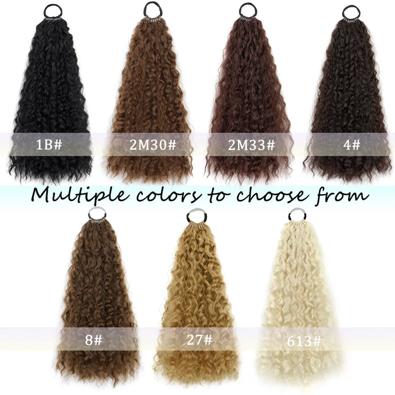 WIGSIN 18Inch Synthetic Long Curly Ponytail With Elastic Hair Rope Hair Extensions Fashionable Daily Use Party Hair Accessories