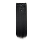 WIGSIN 24Inch 7pcs/set Synthetic 16Clips in Hair Extensions Long Straight Hairstyle Blonde Black Hairpieces for Women