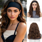 WIGSIN 16Inch Synthetic Short Headband Water Wave Curly Hair Wig for Women Breathable Hair Accessories Fashion Hairpiece