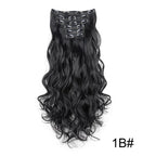 WIGSIN Synthetic 24Inch Long Curly 16 Clips Hair Extension Heat Resistant Fiber Black Brown Hairpiece for Women