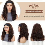 WIGSIN 16Inch Synthetic Short Headband Water Wave Curly Hair Wig for Women Breathable Hair Accessories Fashion Hairpiece