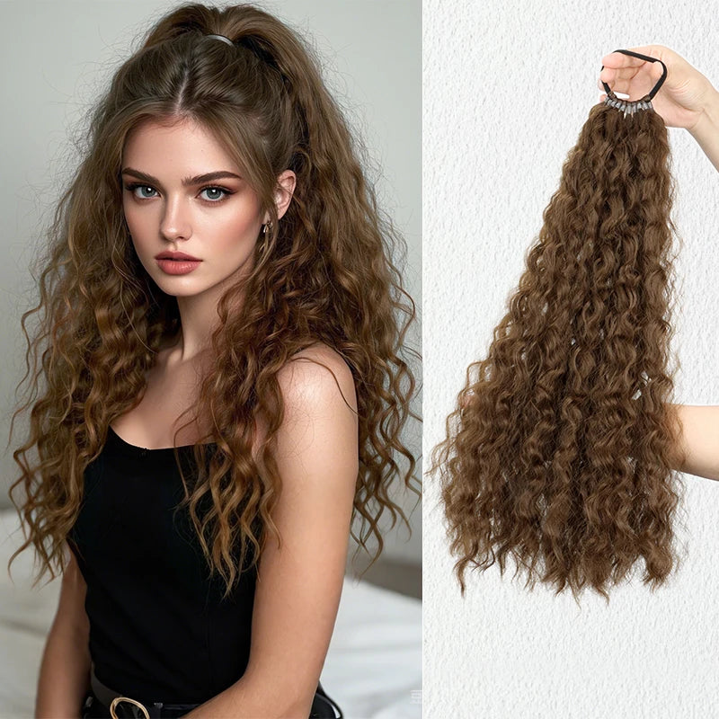 WIGSIN 18Inch Synthetic Long Curly Ponytail With Elastic Hair Rope Hair Extensions Fashionable Daily Use Party Hair Accessories