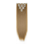 WIGSIN 24Inch 7pcs/set Synthetic 16Clips in Hair Extensions Long Straight Hairstyle Blonde Black Hairpieces for Women