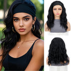 WIGSIN 16Inch Synthetic Short Headband Water Wave Curly Hair Wig for Women Breathable Hair Accessories Fashion Hairpiece