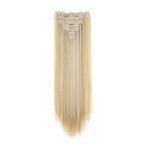 WIGSIN 24Inch 7pcs/set Synthetic 16Clips in Hair Extensions Long Straight Hairstyle Blonde Black Hairpieces for Women