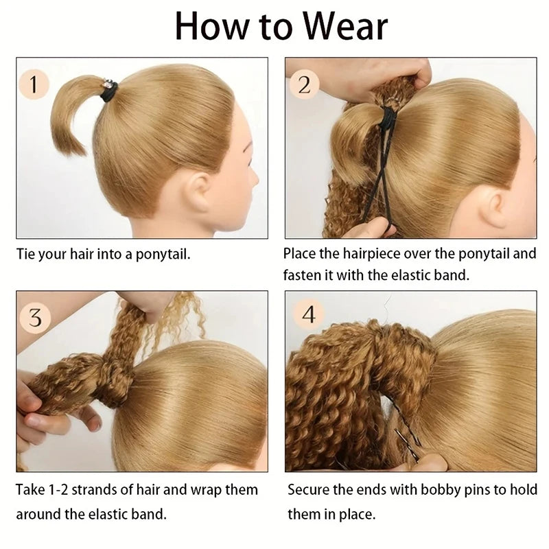 WIGSIN 18Inch Synthetic Long Curly Ponytail With Elastic Hair Rope Hair Extensions Fashionable Daily Use Party Hair Accessories