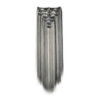 WIGSIN 24Inch 7pcs/set Synthetic 16Clips in Hair Extensions Long Straight Hairstyle Blonde Black Hairpieces for Women