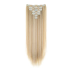 WIGSIN 24Inch 7pcs/set Synthetic 16Clips in Hair Extensions Long Straight Hairstyle Blonde Black Hairpieces for Women