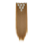 WIGSIN 24Inch 7pcs/set Synthetic 16Clips in Hair Extensions Long Straight Hairstyle Blonde Black Hairpieces for Women