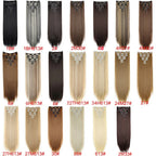 WIGSIN 24Inch 7pcs/set Synthetic 16Clips in Hair Extensions Long Straight Hairstyle Blonde Black Hairpieces for Women